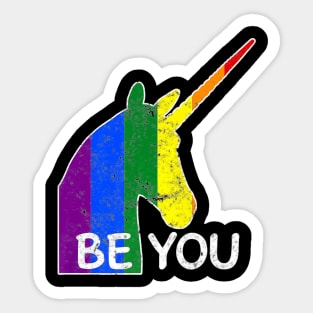 Be You Gay Pride - Unicorn LGBTQ Sticker